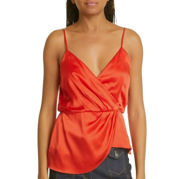 Cinq À Sept Chili Pepper Silk Wrap Tank Top XL NWT $325 - Picture 2 of 12